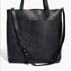 Madewell black leather tote